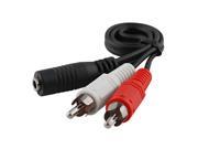 2 RCA Male Plug to 3.5mm Female Aux Audio Headphone Jack Converter Adapter Cable