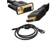 1.8M 6ft Gold HDMI Male to VGA Male Cable Cord For Monitor Lcd Plasma Hdtv