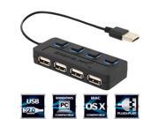 Sabrent 4 Port USB 2.0 Hub with Individual Power Switches and LEDs HB UMLS