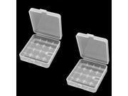 2 Pcs Clear White Plastic Storage Battery Box Holder Case for 4x 18650 Batteries