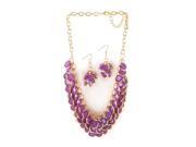 Breezy Couture Radiant Orchid Fish Scale Necklace And Jewelry Set