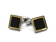 Black with Golden Frame Square Cufflinks