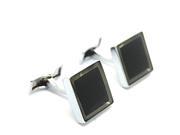 Black with Gray Frame Square Cufflinks