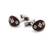 Brown with White Crystal Oval Cufflinks