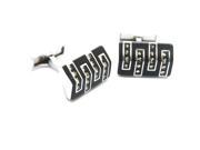 Black and White Crystal Rectangle Cufflinks