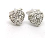 Silver Heart shaped Cufflinks