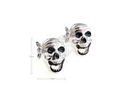 Novelty Pirate Skull Silver Cufflinks