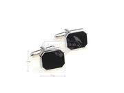 Soft Square Blood Black and Silver Cufflinks