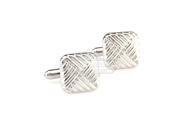 Classic Engraved silver square cufflinks