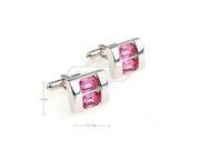 Romance Smile of the sea pink crystal cufflinks