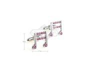 Classic Music Note pink crystal cufflinks