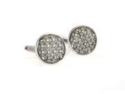 Glass with Crystal Round mens Cufflinks
