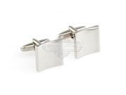 Square Silver Engrave Cufflinks