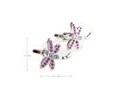 Summer Afternoon tea Thoughts novelty two colored with white pink crystal dragonfly cufflinks