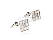 9 Crystal Squares Silver Cufflinks