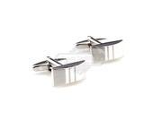 Classic silver plating steel camber cufflinks
