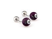 Novelty billiards purple number 4 cufflinks