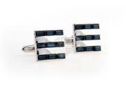 Metal Square Inlay Blue Diamond Cufflinks