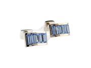 Romance blue crystal camber plating cufflinks