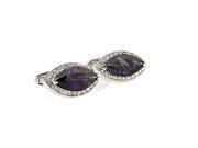 Oval Inlay Purple Diamond Cufflinks