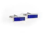 Curved Metallic Blue Soft Rubber Cufflinks