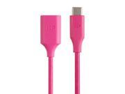 Monoprice Palette Series 2.0 USB C to USB A Female 1.5 ft Pink