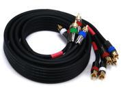 6ft 18AWG CL2 Premium 5 RCA Component Video Audio Coaxial Cable RG 6 U Black