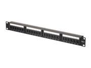 Monoprice Cat6 UTP 19 inch 1U Patch Panel 24 port with Dust Covers