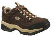 Size 10 Athletic Style Work Shoes Men s Brown Steel Toe M Skechers