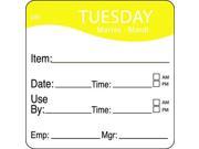 DAYMARK 1100532 Day Label Tuesday 2 5 9 In. W PK 250