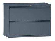 2 Drawer Lateral File Cabinet Charcoal Sandusky Lee LF8F362 02