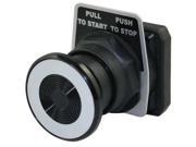 DAYTON 30G369 Push Button 30mm Push Pull Mushroom Bk