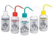 Lab Safety Supply Translucent Wash Bottle 16 oz. Assorted 5 Pack 24J898