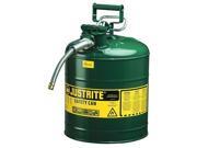 JUSTRITE 7250420 Type II Safety Can Green 17 1 2 In. H