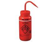 Lab Safety Supply Red Wash Bottle 16 oz. 6 Pack 24J911
