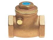 MILWAUKEE VALVE UP0967000034 Low Lead Swing Check Valve Brass 3 4 In.