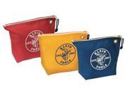 Zipper Bag Set 8 Canvas Red Blue Yellow Klein Tools 5539CPAK