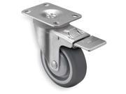 Swivel Plate Caster w Total Lock TPR 4 in 260 lb PGT40120ZN TPR22 GG