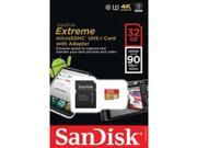 SANDISK SDSQXNE 032G AN6MA Extreme microSDHC TM Memory Card with Adapter 32GB