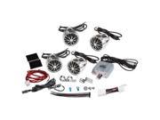 4 Speakers 800 Watt Weatherproof Speaker Kit for Motorcycle ATV Snowmobile Includes Amplifier Handle Bar Mounts iPod MP3 Input