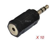 10x 3.5 mm Male Plug Stereo Audio to 2.5 mm Female Jack Cable Converter Adapter