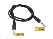 Audio Aux 5Ft 2.5mm to 3.5mm Male to Male Stereo Headset Cable Adapter for Music