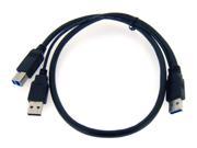 HQmade USB 3.0 Type A To USB 3.0 Type B Plug Male USB 2.0 Power Splitter Cable
