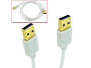 HQmade SuperSpeed USB 3.0 Cable Type A Male to Male White Lead Gold Plated 5