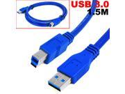 HQmade USB 3.0 to Standard B Male Data Cable Printer Cable Male to Male 5