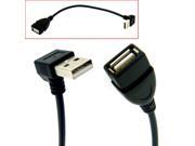 HQmade USB 2.0 Extension Cable Male to Female Upward Angle Portabel lead 20cm
