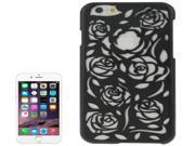 Hollow Out Rose Flowers Pattern Protective Hard Case for iPhone 6 Plus 6S Plus Black