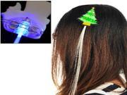 Christmas Tree Blue Color Luminous Pigtail Hair Clips LED Light Fiber for Christmas Activities