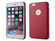 Baseus 1mm Ultra thin Plastic Coating Leather Protective Case foe iPhone 6 Plus 6S Plus Dark Red