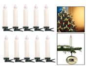 Wireless Remote Control LED Christmas Tree Candles with Batteries Pack of 10